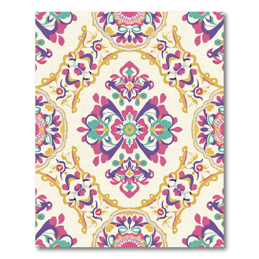 Vibrant Medallion Floral Damask Rug
