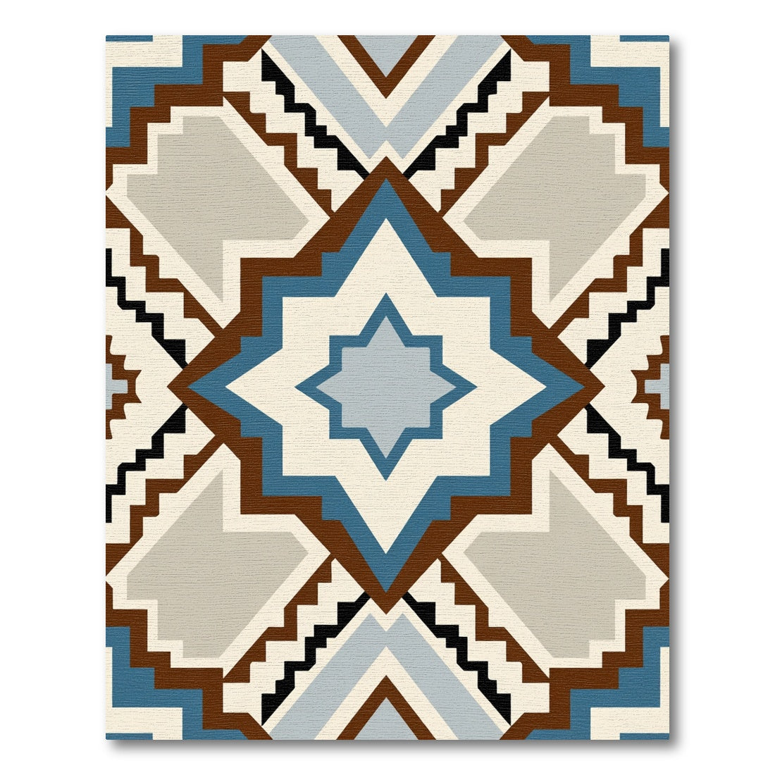 Geometric Starburst Aztec Brocade Rug