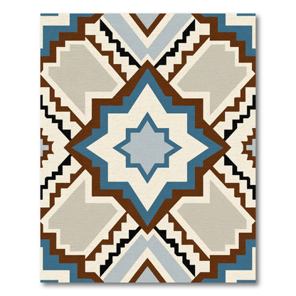 Geometric Starburst Aztec Brocade Rug