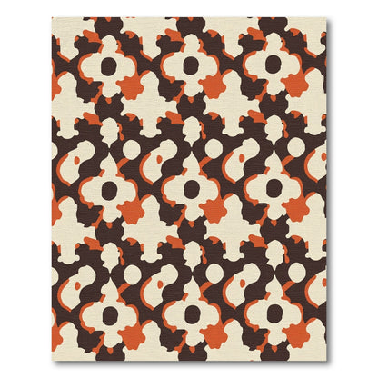 Bold Umber Amber Quatrefoil Medallion Rug
