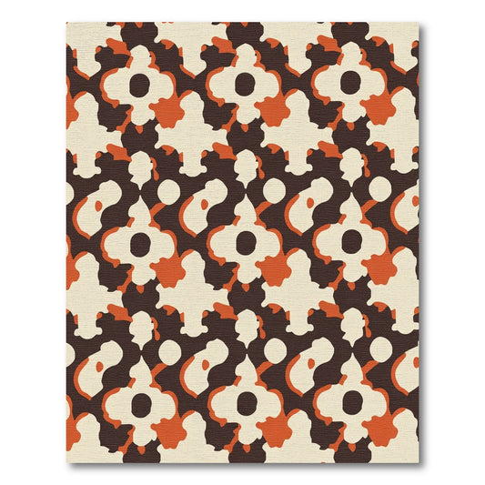 Bold Umber Amber Quatrefoil Medallion Rug