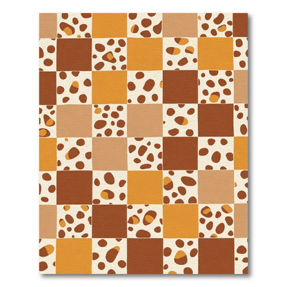 Retro Terracotta Dot Checkerboard Rug