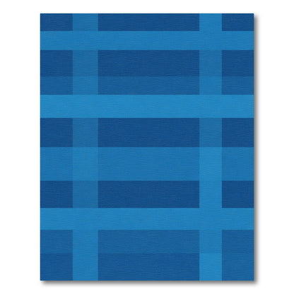 Deep Blue Plaid Stripes Rug
