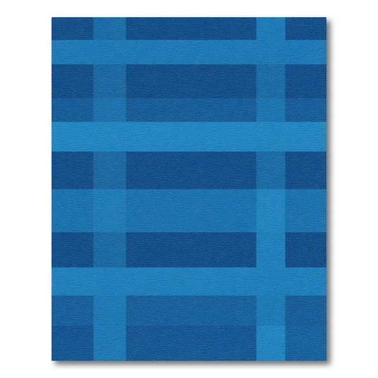 Deep Blue Plaid Stripes Rug