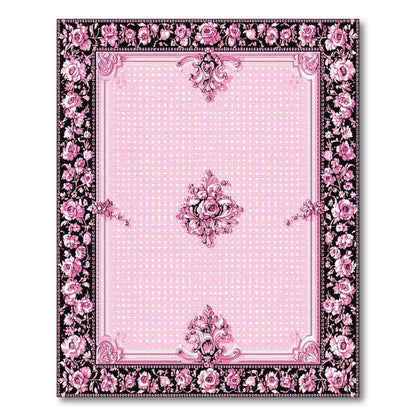 Pink Rose Floral Vintage No. 12 Area Rug