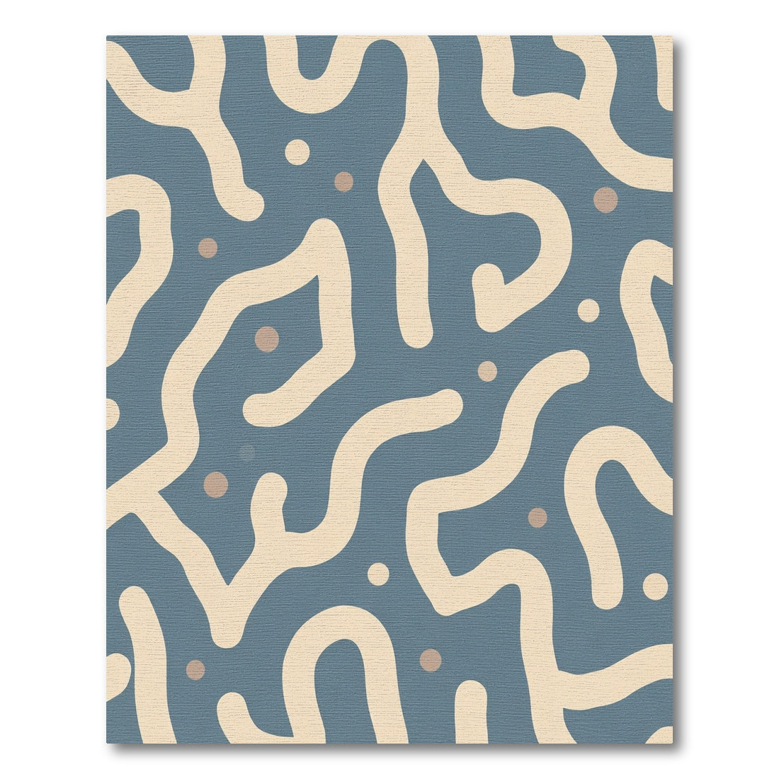Abstract Organic Wave Blue Rug