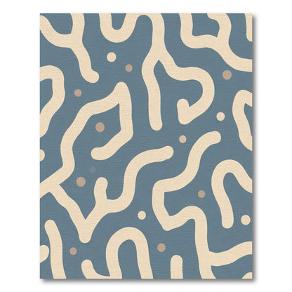 Abstract Organic Wave Blue Rug