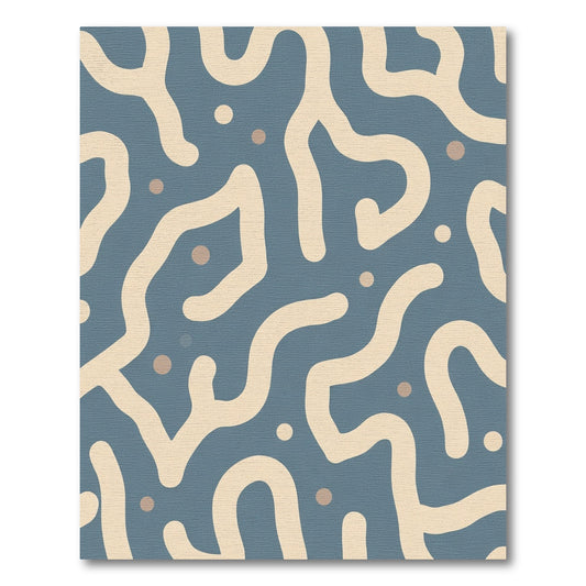 Abstract Organic Wave Blue Rug