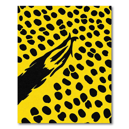 Bold Yellow Black Abstract Spots Rug