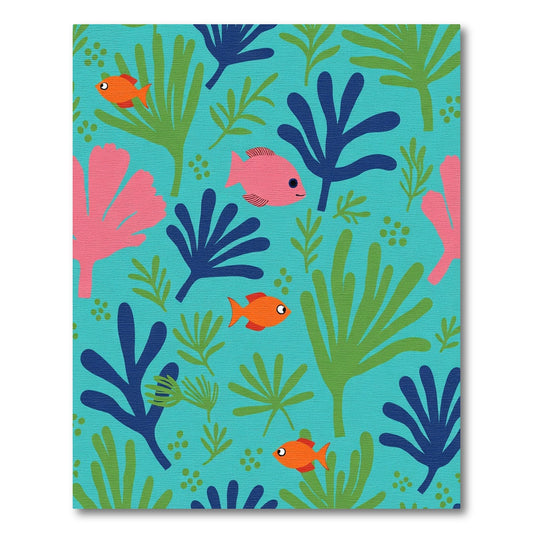 Coral Reef Fish And Seaweed Whimsy Rug