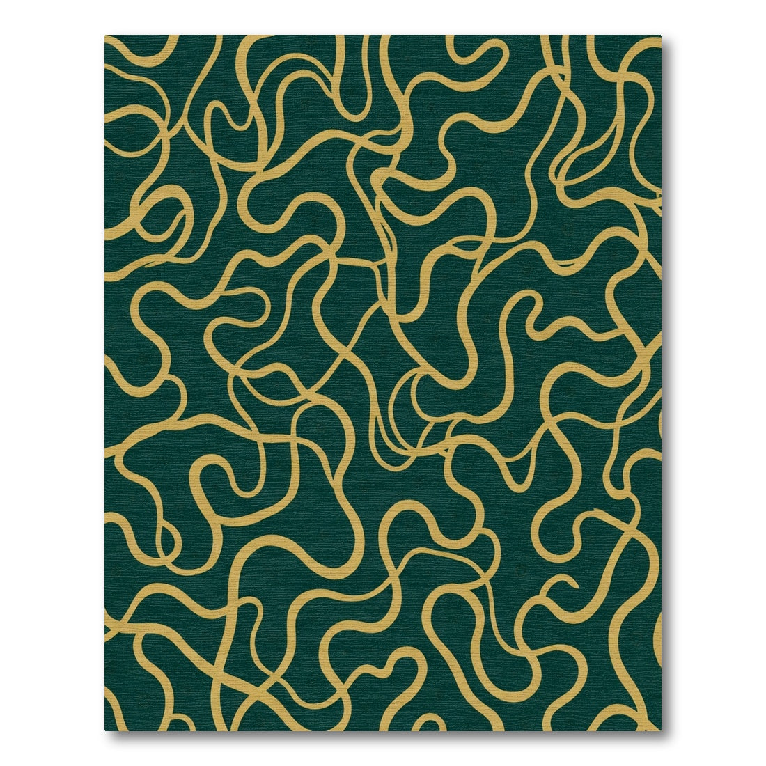 Teal and Gold Abstract Swirl Rug