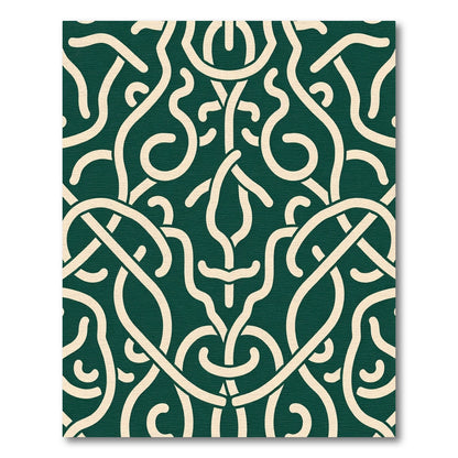 Emerald Cream Interlocking Celtic Knot Rug