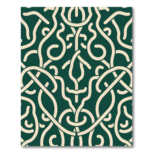 Emerald Cream Interlocking Celtic Knot Rug