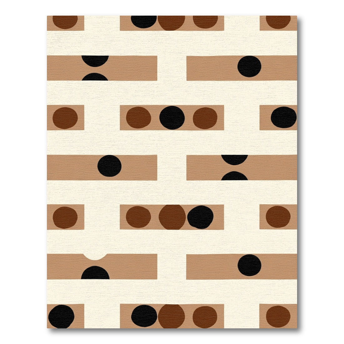 Brown Circles Geometric Stripes Rug