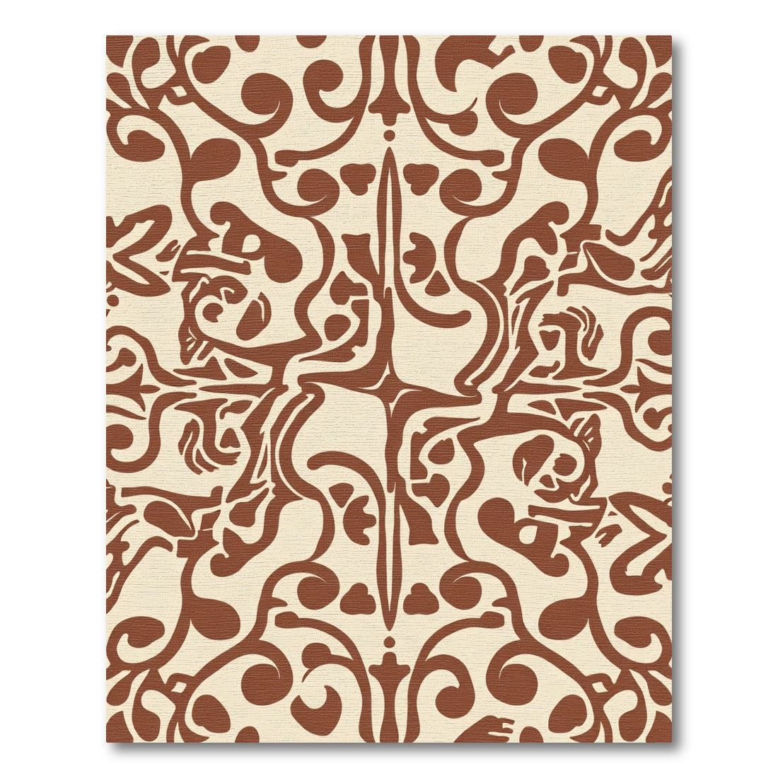Brown Cream Organic Swirls Rug