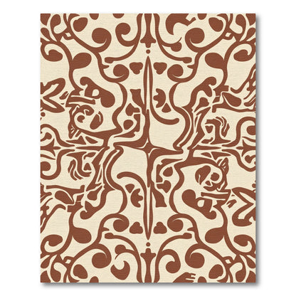 Brown Cream Organic Swirls Rug