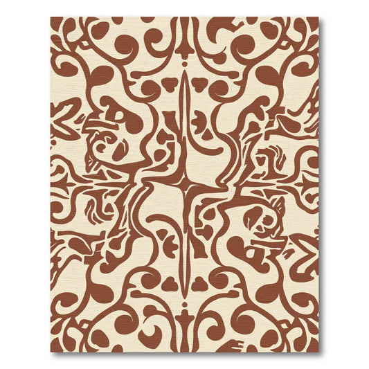Brown Cream Organic Swirls Rug