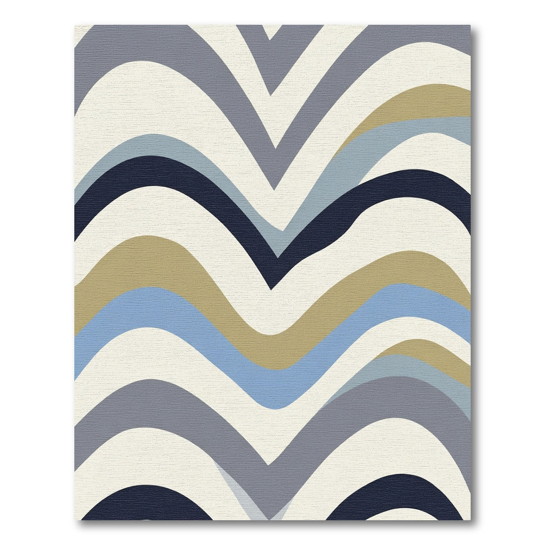 Chic Coastal Wave Stripe Rug