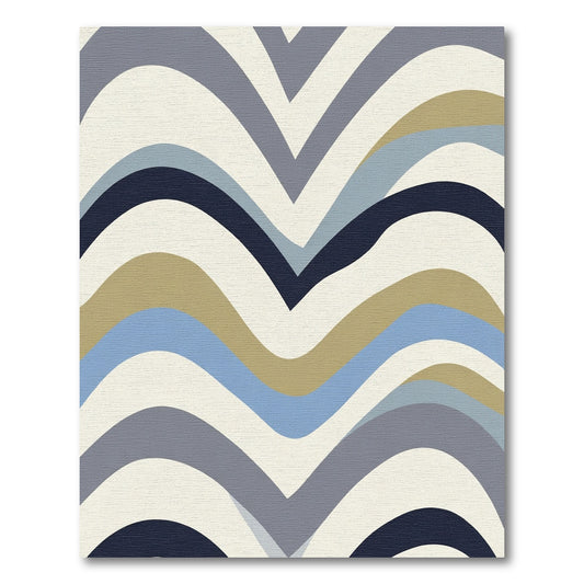 Chic Coastal Wave Stripe Rug