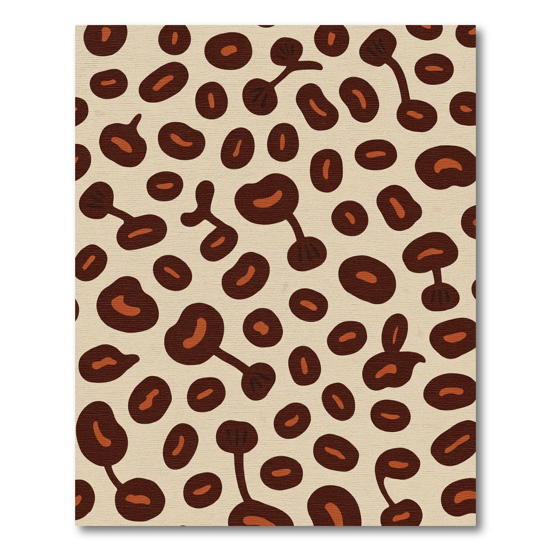 Earthy Brown Abstract Bean Shapes Rug