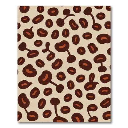 Earthy Brown Abstract Bean Shapes Rug