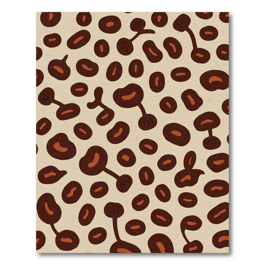 Earthy Brown Abstract Bean Shapes Rug
