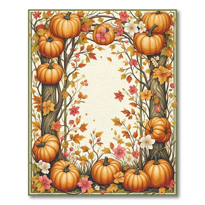 Orange Harvest Autumn Pumpkin Harvest Area Rug