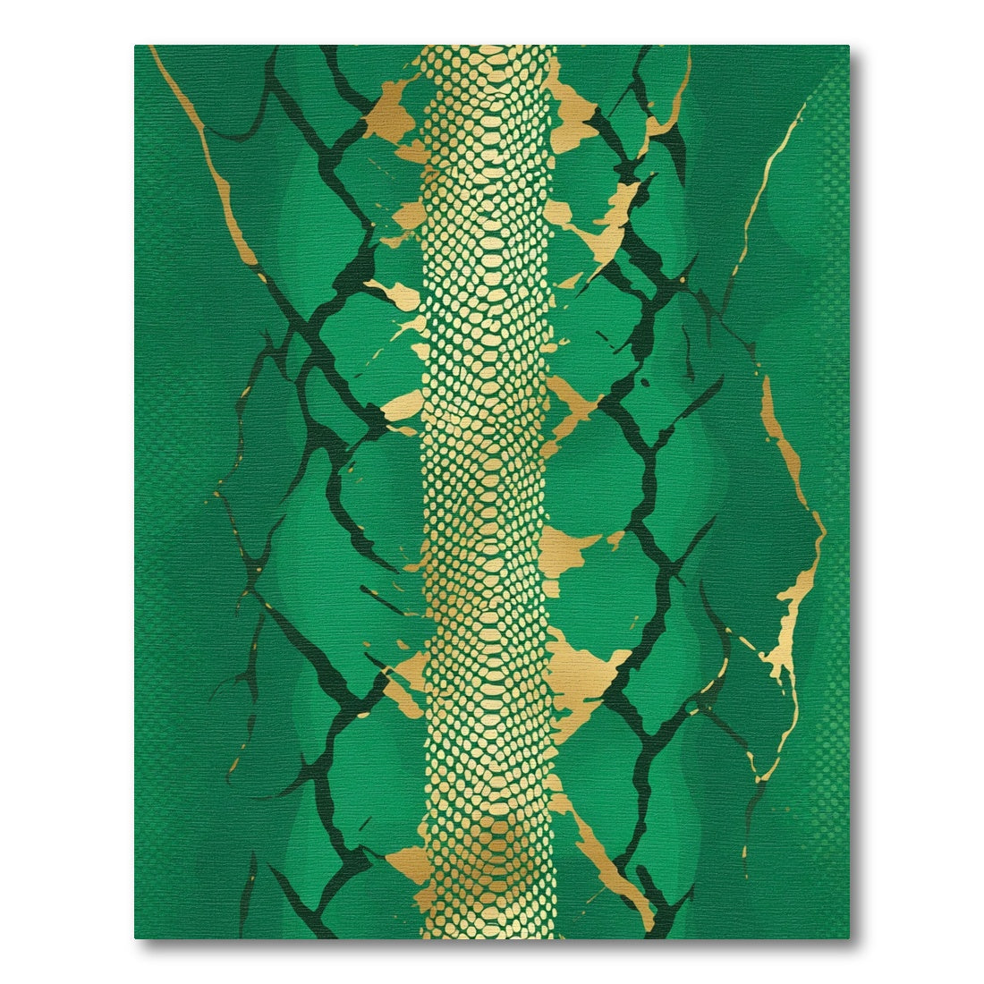 Emerald Green Snake Skin Texture Rug