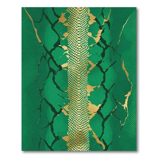 Emerald Green Snake Skin Texture Rug