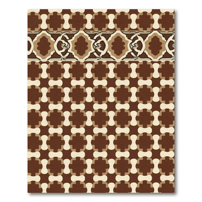 Chocolate Beige Geometric Quatrefoil Rug