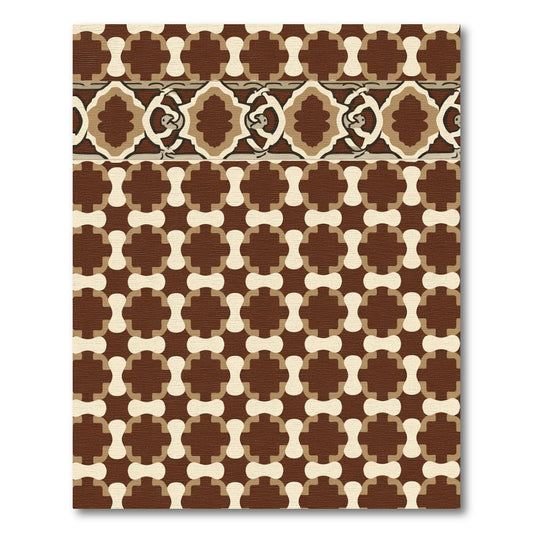 Chocolate Beige Geometric Quatrefoil Rug