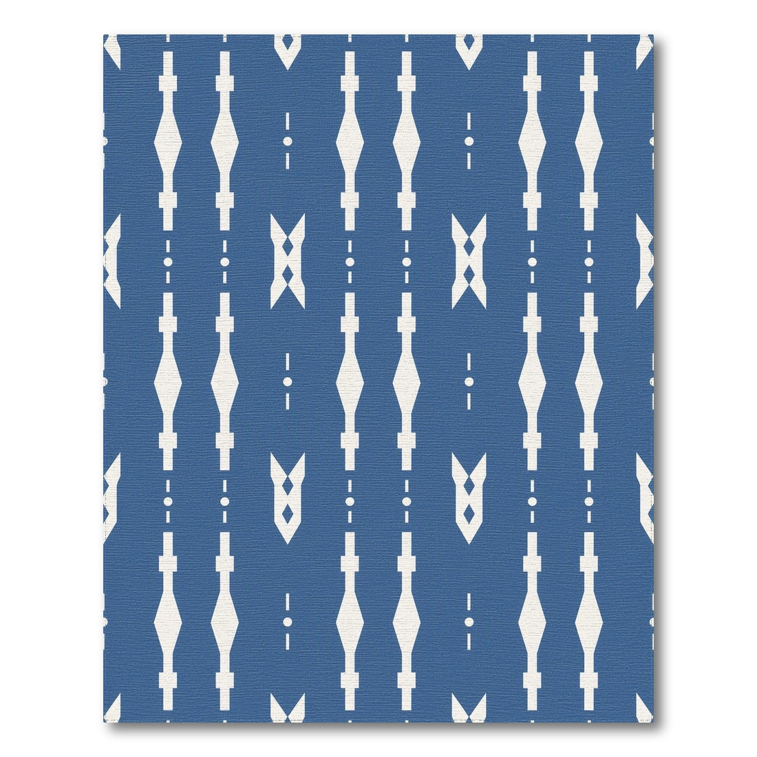 Blue and Teal Blue Geometric Diamond Area Rug