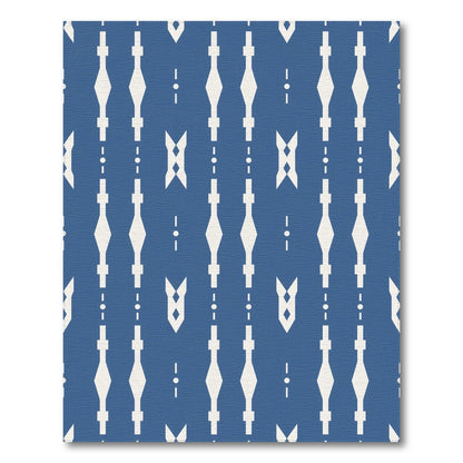 Blue and Teal Blue Geometric Diamond Area Rug