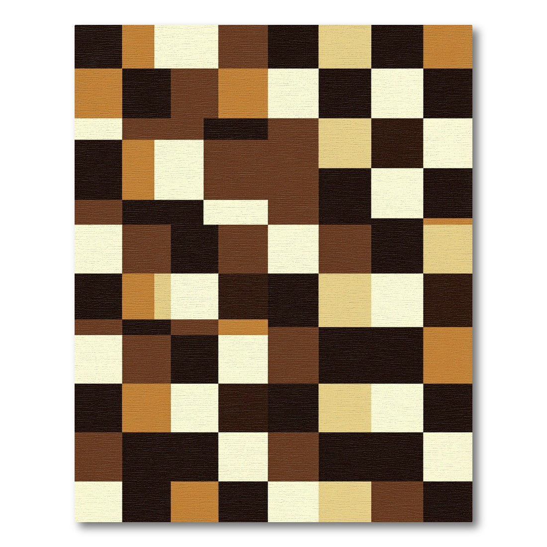 Earthy Brown Tonal Squares Rug