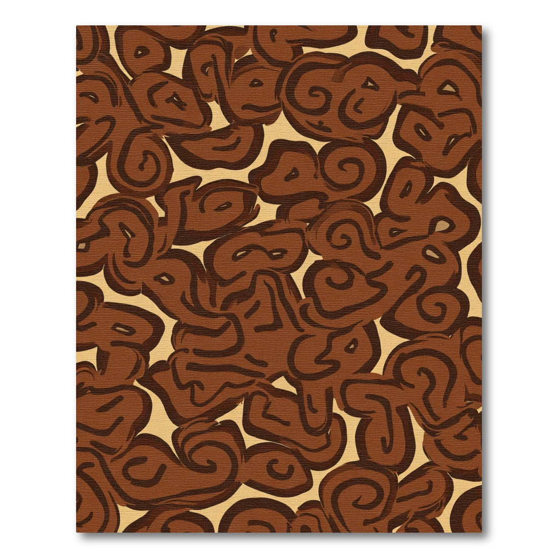 Brown Swirl Abstract Cloud Composition Rug