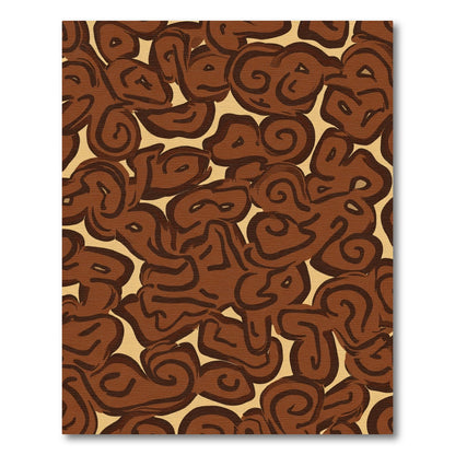 Brown Swirl Abstract Cloud Composition Rug