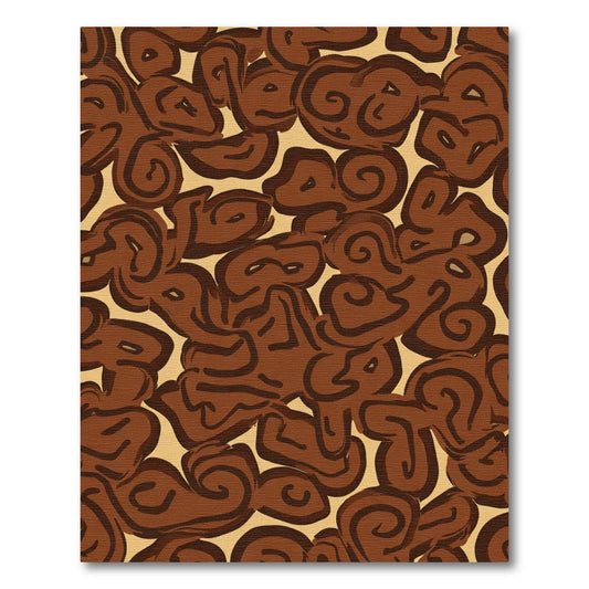 Brown Swirl Abstract Cloud Composition Rug