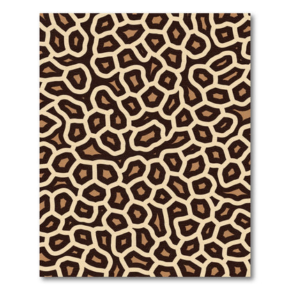 Brown Beige Organic Cell Mosaic Rug