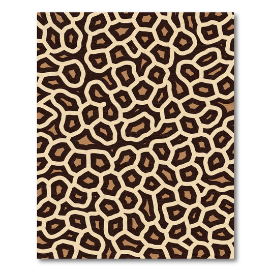 Brown Beige Organic Cell Mosaic Rug