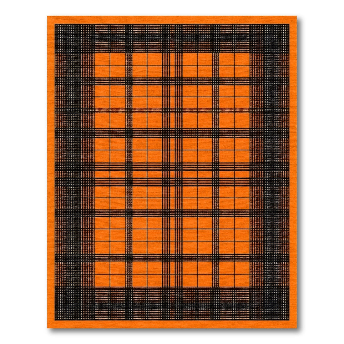 Geometric Modern Orange Plaid Geometric Area Rug