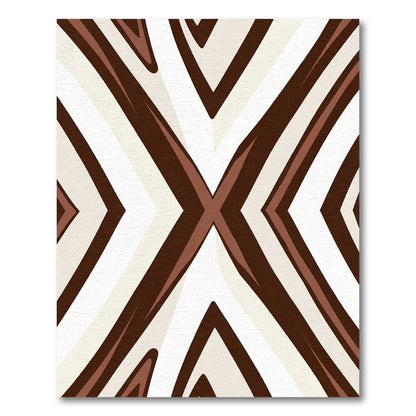 Rich Brown Cream Symmetric Diamond Overlay Rug