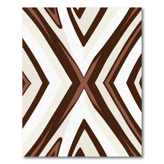 Rich Brown Cream Symmetric Diamond Overlay Rug