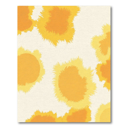 Sunny Yellow Sunburst Abstract Rug
