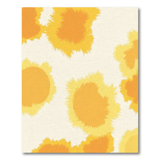 Sunny Yellow Sunburst Abstract Rug