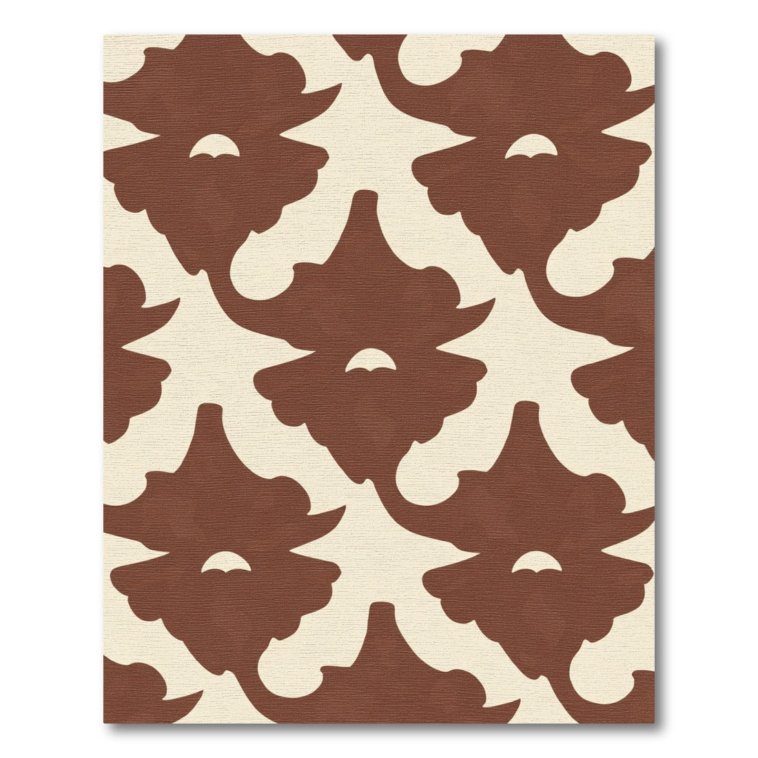 Chocolate Cream Curlicue Scroll Rug
