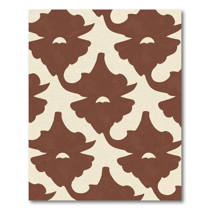 Chocolate Cream Curlicue Scroll Rug