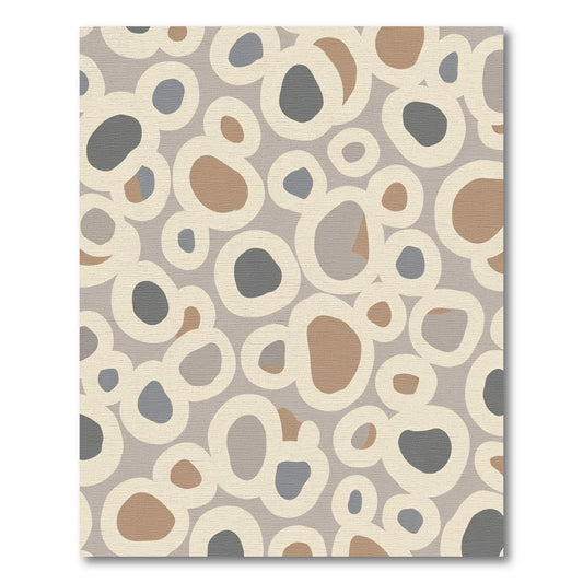 Neutral Earthy Organic Pebble Clusters Rug