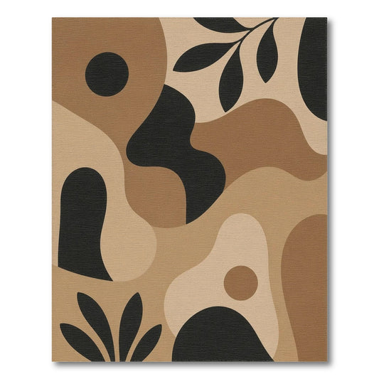 Abstract Organic Brown Tan Area Rug