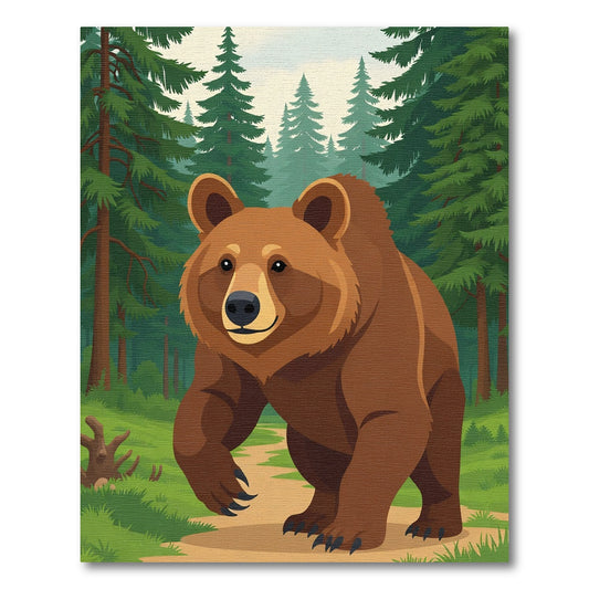 Brown Bear Woodland Path Rug