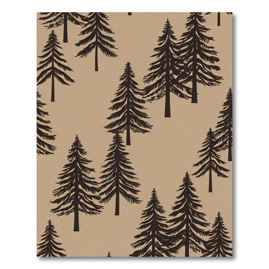 Dark Pine Trees Tan Background Rug